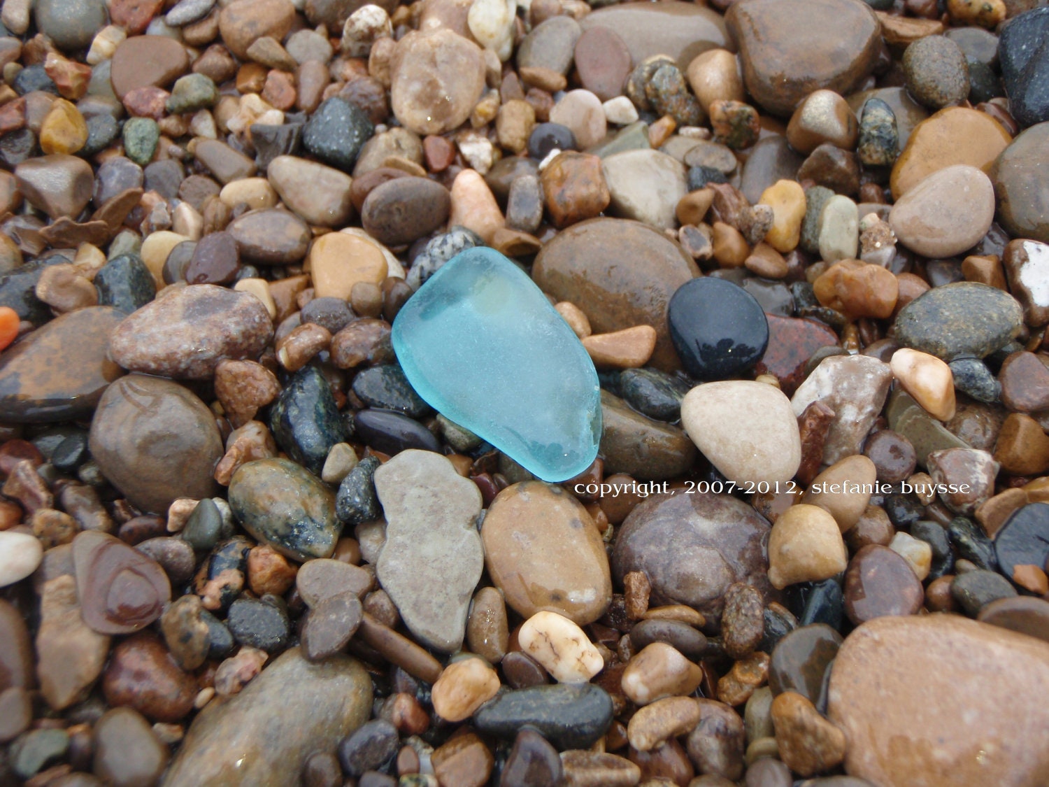 Lake Michigan Turquoise Beach Glass 5 x 7 Photo