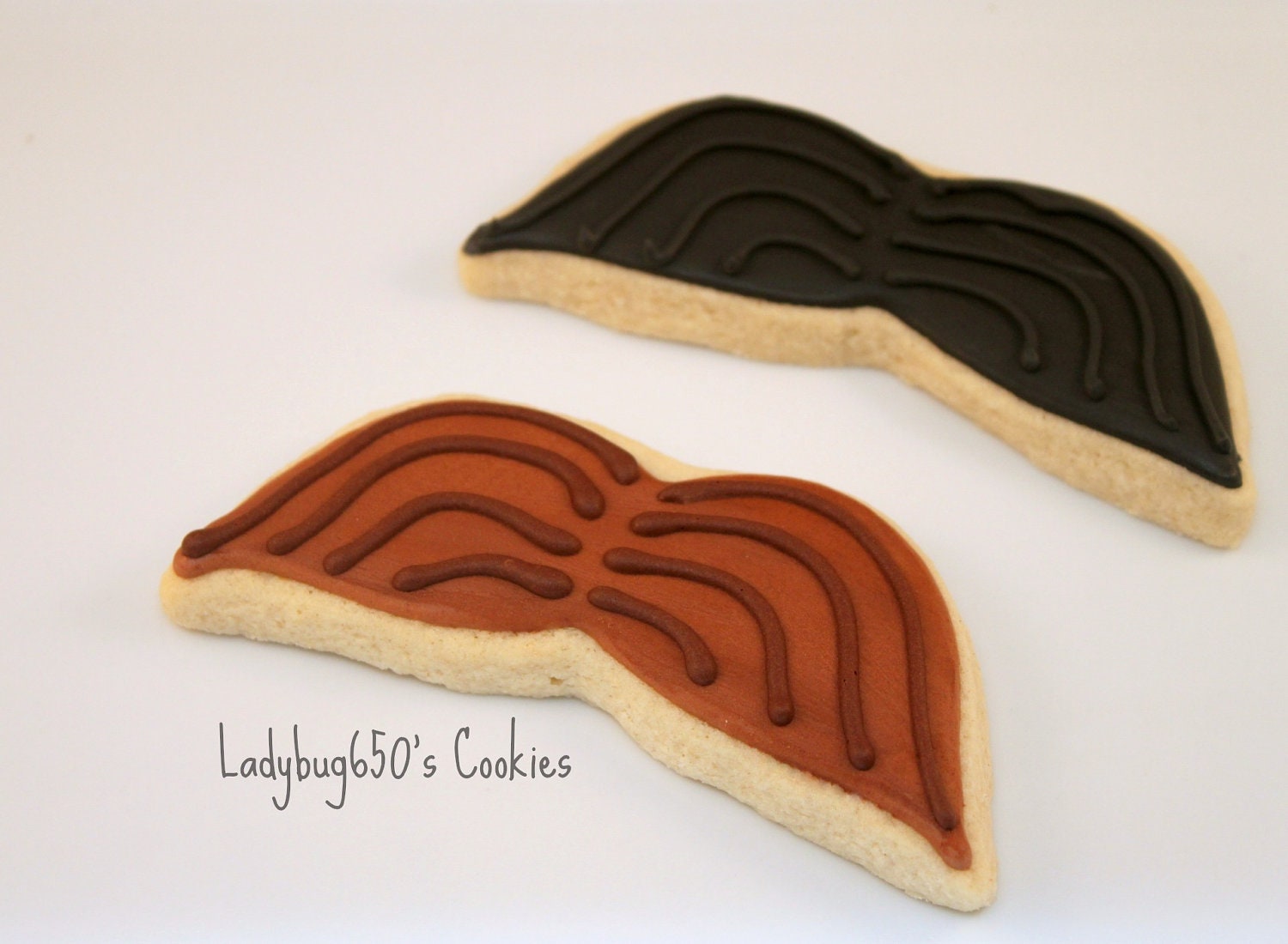 12 Mustache cookies, handmade & iced