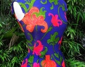 Hawaiian Sundress 1960s Maxi Dress Cotton Summer Hippie Dress