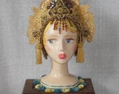 CUSTOM ORDER This Is Example durga goddess headdress headpiece crown fantasy Siamese Queen princess belly dance