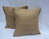 Pair of 2 Burlap Pillow Covers Decorative Pillow Covers Throw Pillows French Farmhouse to Coastal Decor 20 x 20