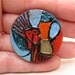 Original, handmade, colourful, abstract, wooden cocktail ring, boho, indie, bohemian ring - Mixed media jewelry by Lespetitsbuttons on Etsy