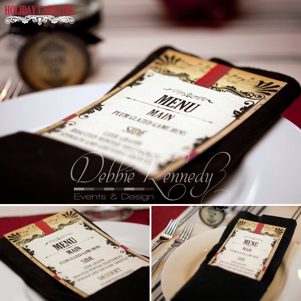 Holiday Caroling Christmas Party Menu - DIY Printable - Print it Yourself Il_170x135