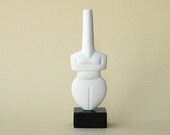 Greek Abstract Figurine in White Marble