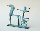 Charioteer Bronze Statue, Horse and Chariot, Greek Metal Sculpture, Museum Quality Art Sculpture, Geometric Statue, Timeless Art Sculpture