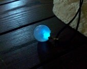 Glowing Crystal Ball Necklace - Genuine Rose Quartz Sphere - Magical Glow in the Dark Effects