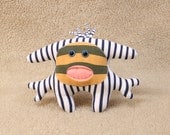 Lars- monster plush recycled creature cute weird alien unique striped cuddly geek toy