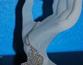 Feather Paisley Leaf pendant inspired necklace, silver pendant, fall autumn accessories