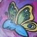 Butterfly kids wall art 9x12, Girls decorative wall art, Girly ooak painting