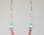 Pink and Turquoise Bead Necklace