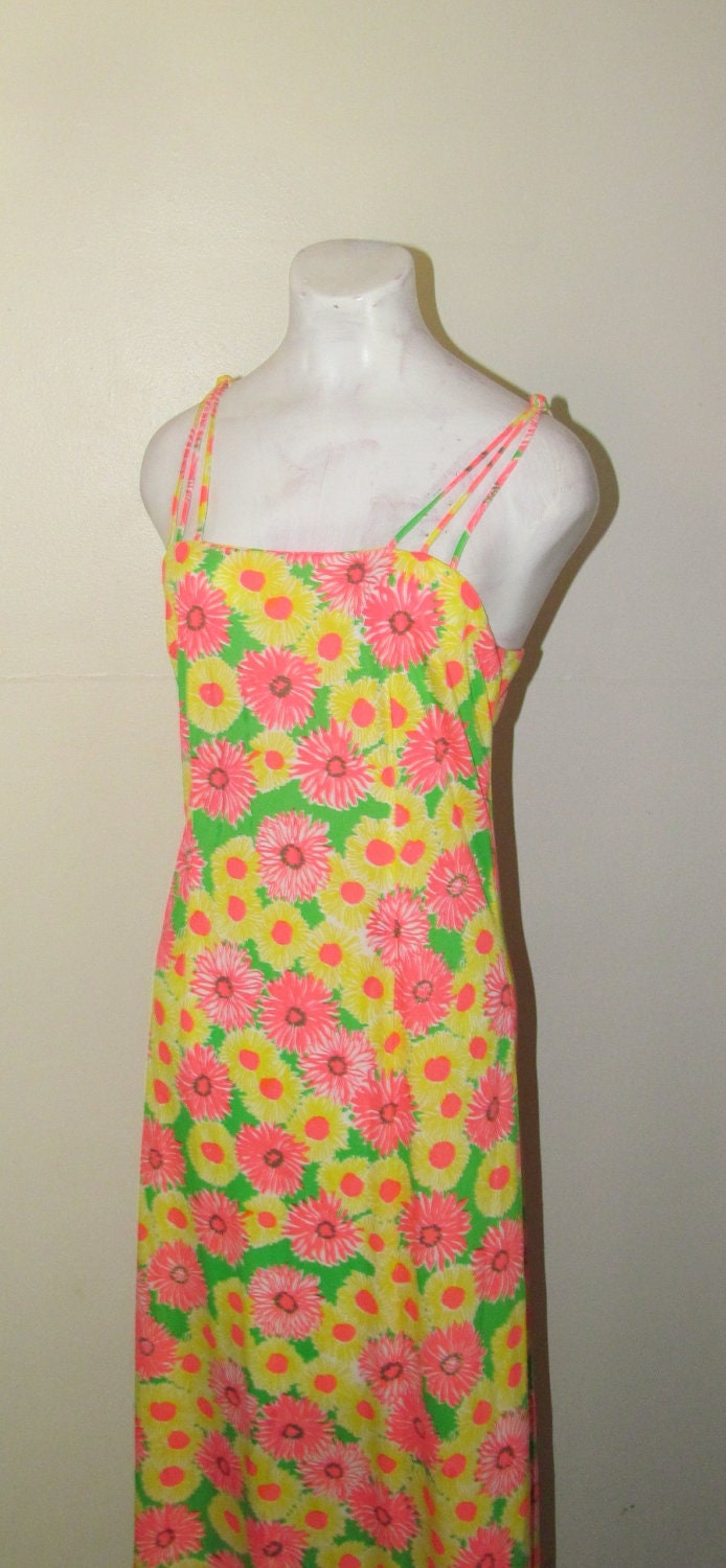 Fantastic 1960's HAWAIIAN Style MAXI Dress