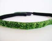Skinny Sparkles No Slip Headband in Green