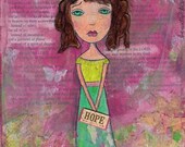 Beauty From Ashes - Fine Art Print Mixed Media Inspirational Brave Girl Isaiah 61 Quote Pastel Pink Green Affirmation Art