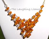Orange Crystal Bib Necklace