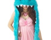 Twinkles - Teal Monster Faux Fur Hoodie