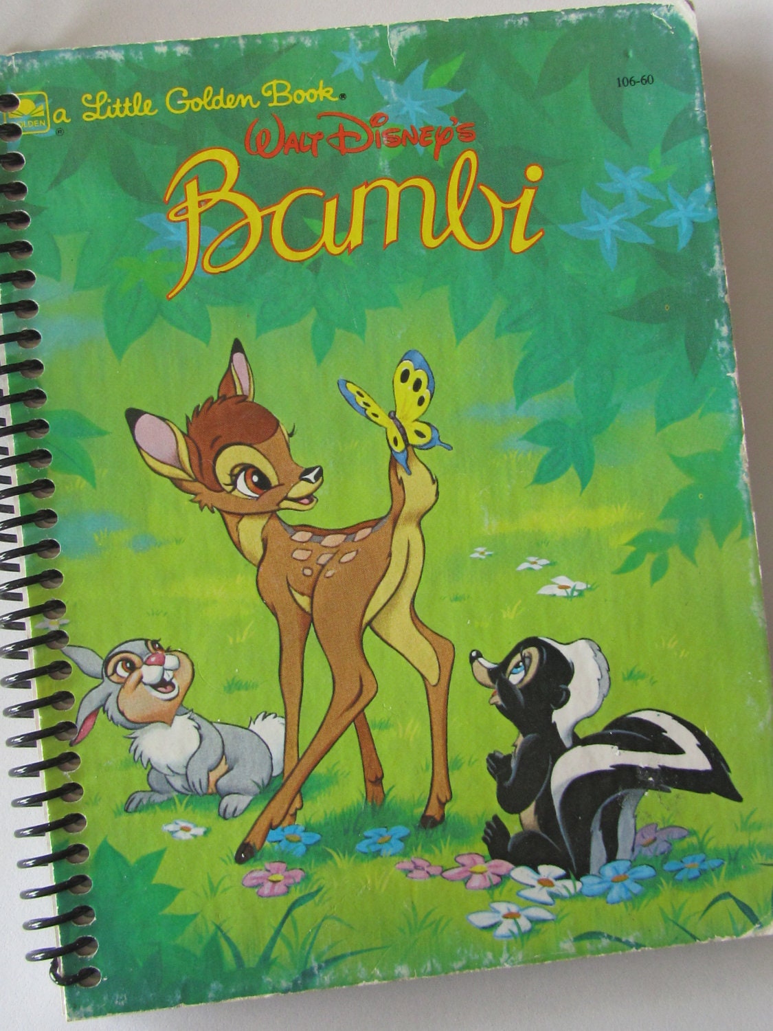BAMBI DISNEY journal notebook Upcycled Spiral Bound