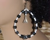 SALE- Beaded Hoop Earrings