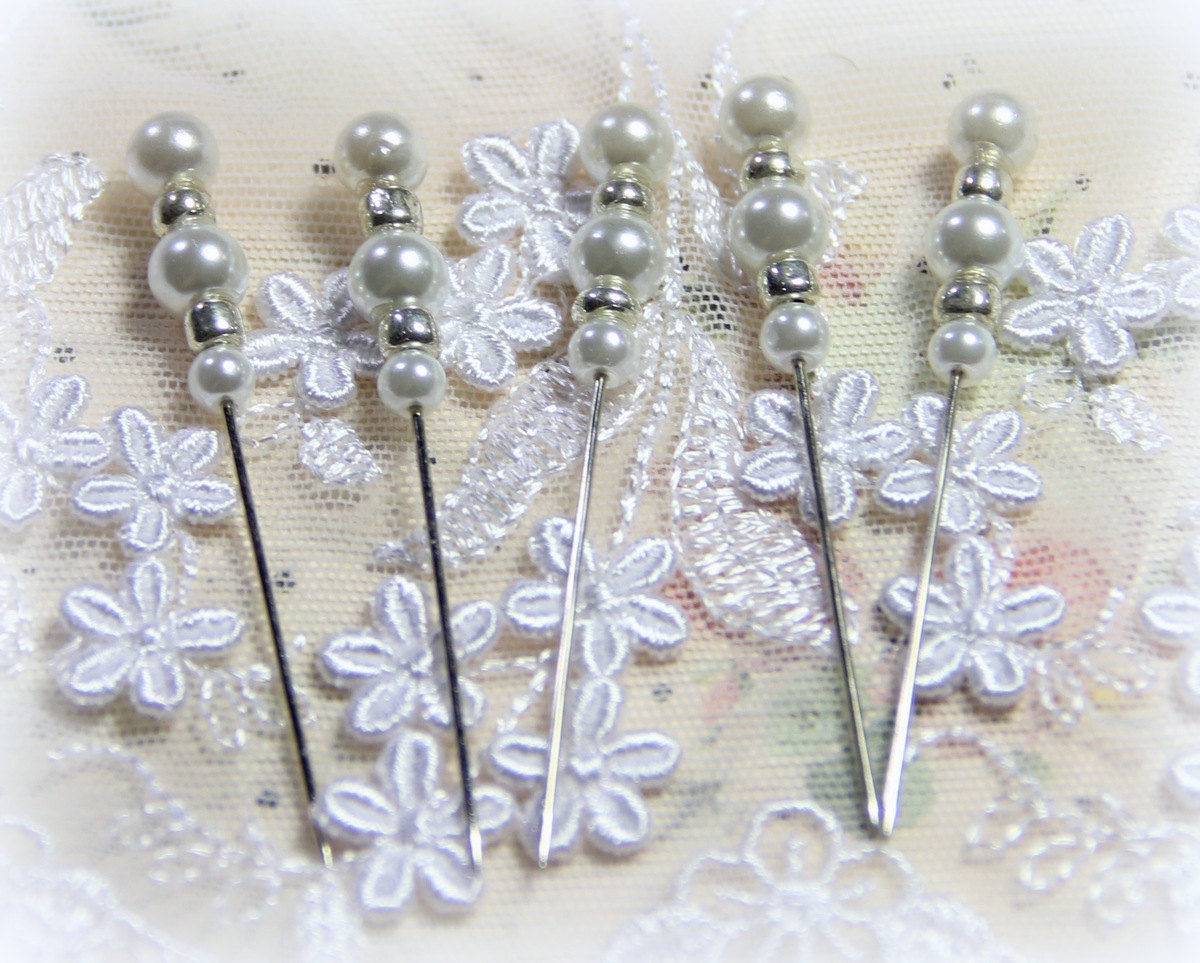 5 Pearl stick pins