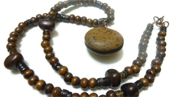 Sea Bean Mens Necklace Unisex Beach Seed Jewelry Hamburger Seed