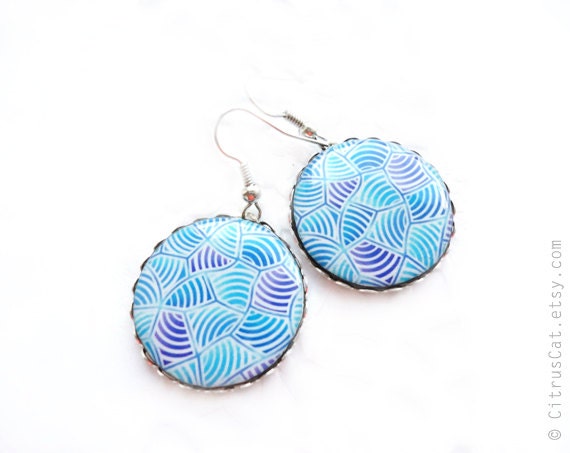 SALE - Blue waves earrings