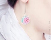 Pastel pink flower earrings - CitrusCat