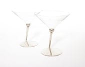 Vintage Martini Glassware Set Mid Century Mad Men Style Beefeater