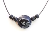 Galaxy Statement Necklace In Titanium, Slate Blue, Silver,  Adjustable necklace, Designers Jewelry By JagnaB