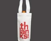 Recycled Cotton Canvas Wine Bag - Thanks