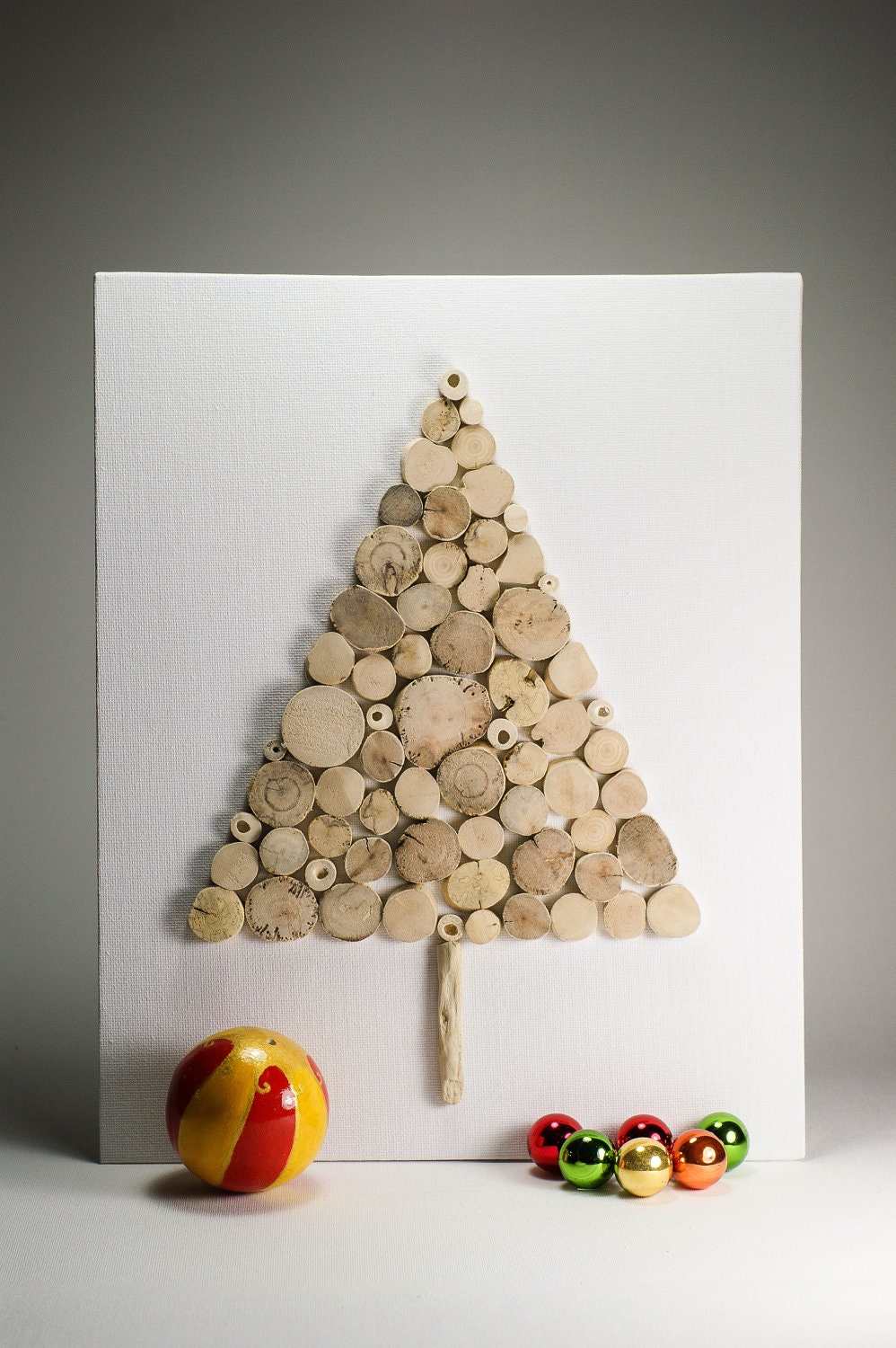 Driftwood Christmas Tree on canvas,Wooden Christmas Tree,Christmas  Decoration, Decorative Christmas Tree,Holiday Decor