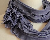 Orchid Smoke Infinity Scarf -  Ruffled Eternity Scarf