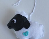 Felt Sheep Ornament - Party Favor, Keychain, Baptism lamb, Stocking stuffer, Farm animal