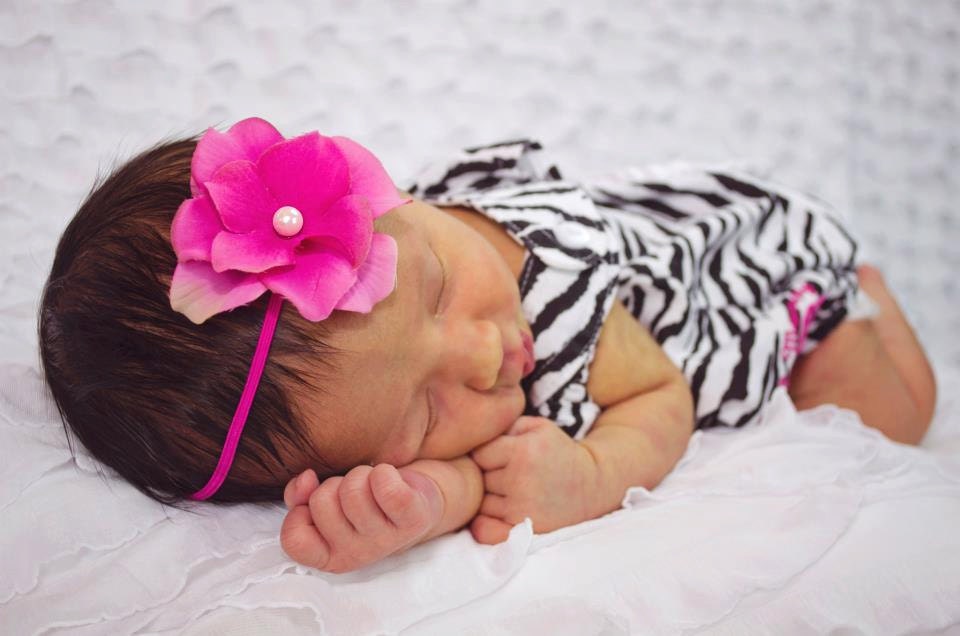 Baby Headband- Pink Baby Headband-Baby Girl-Newborn-Infant-Toddler-flower Girl-Photo Prop