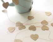 10 ft Garland - Scalloped Hearts made from Kraft paper-Recycled-Birthday-Decoration-Wedding Decor-Party Decoration