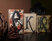EEK Halloween Fall Home Decor Wooden Blocks