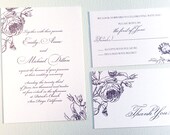 Printable Botanical Wedding Invitation - Rose Wedding