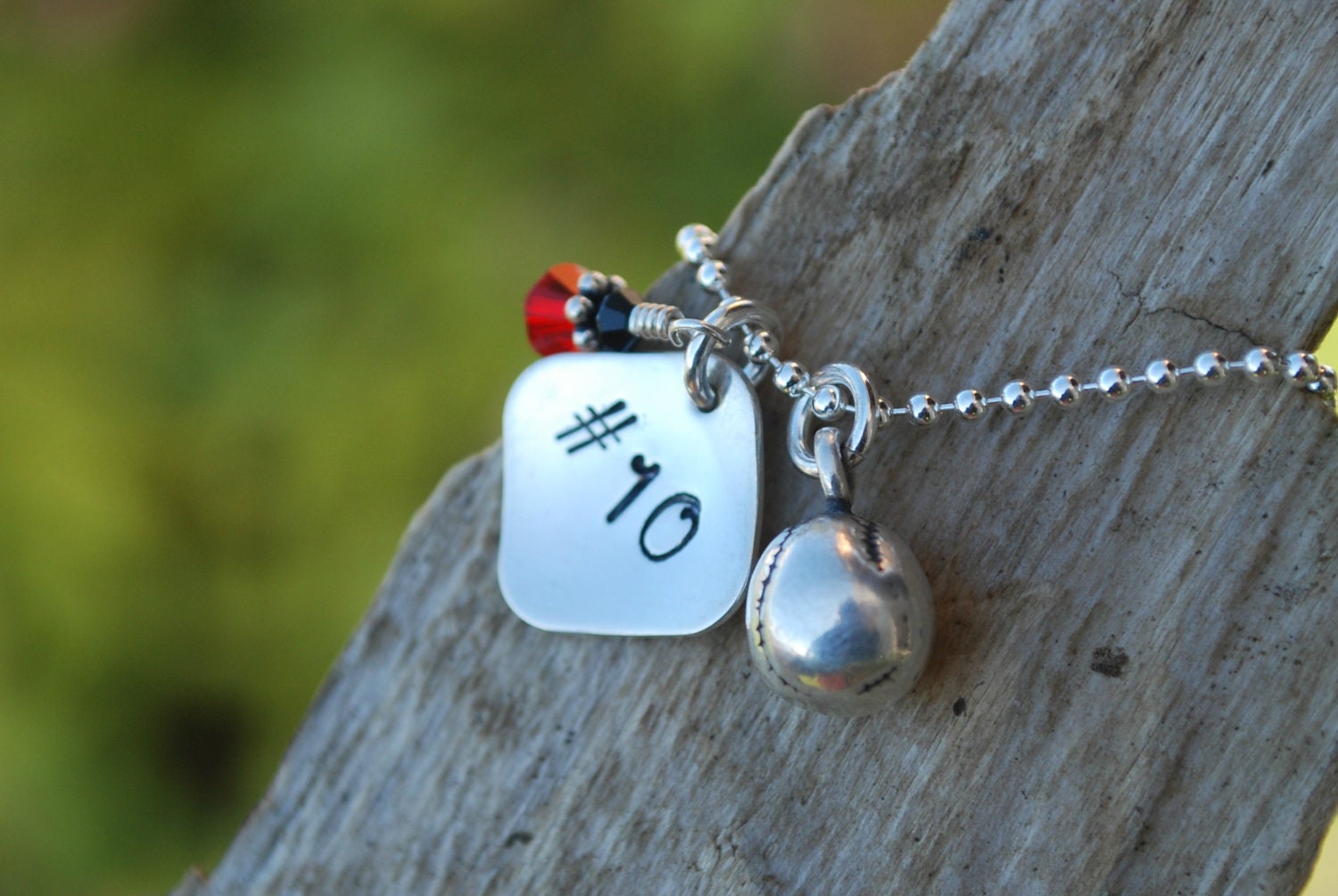 Personalized Baseball Necklace Softball Jewelry Hand Stamped Sterling Silver