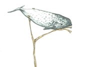 July 16, 2012 (Baby Narwhal) - original ink and watercolor drawing
