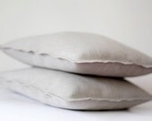3 Linen pillow covers grey - decorative cases - throw pillows - shams - 26x26 inch