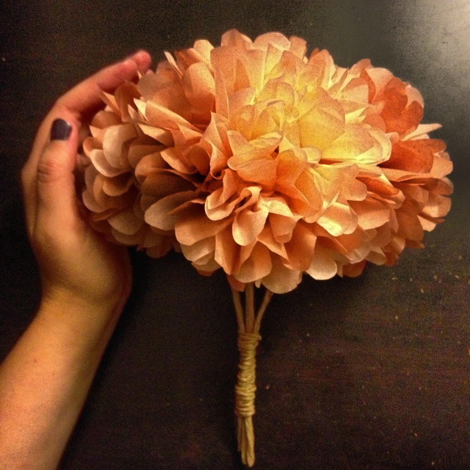 custom mini bouquet // wedding bouquet // flower girl // toss bouquet // tissue paper // paper flowers