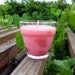 Cranberry, Handmade Soy/Parafin Candle in Glass Flower Pot Holder