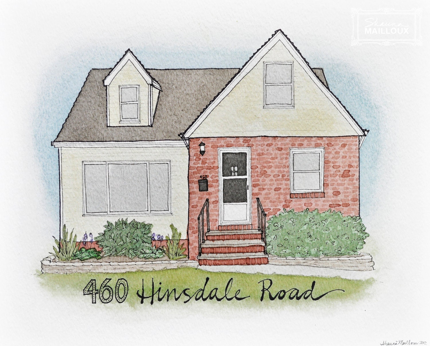 Custom 8" x 10" House Portrait