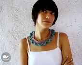 The Circus Crochet Collar Necklace in Turquoise