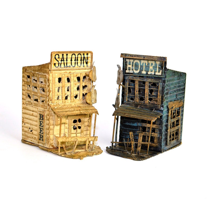 Rustic Coin Banks, Saloon & Hotel - Wild West Cowboy Style, A Good-Art Creation by George Imports - Vintage Home Decor or Gift