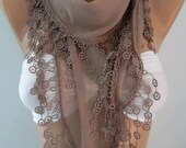 Iced coffe - Elegant Scarf  -  Soft Scarf - Cotton Scarf