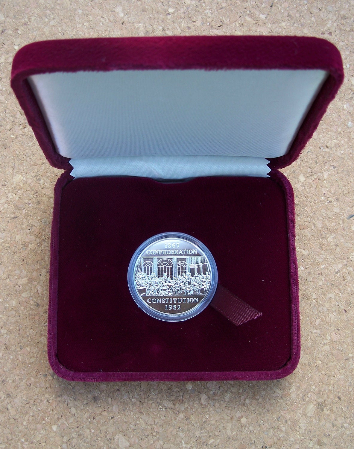 1867 - 1982 Canadian Consitution Dollar Coin in Velvet Box
