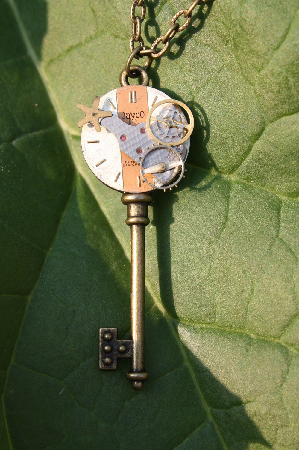 Steampunk Key Necklace 24 " Bronze chain.