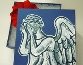 Doctor Who hand painted Weeping Angel gift box with your choice of TARDIS or Dalek accessory