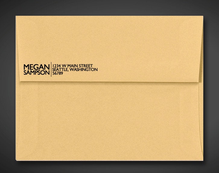 Custom Return Address Stamp - Pre Inked / Self Inking Stamp - Dot Line