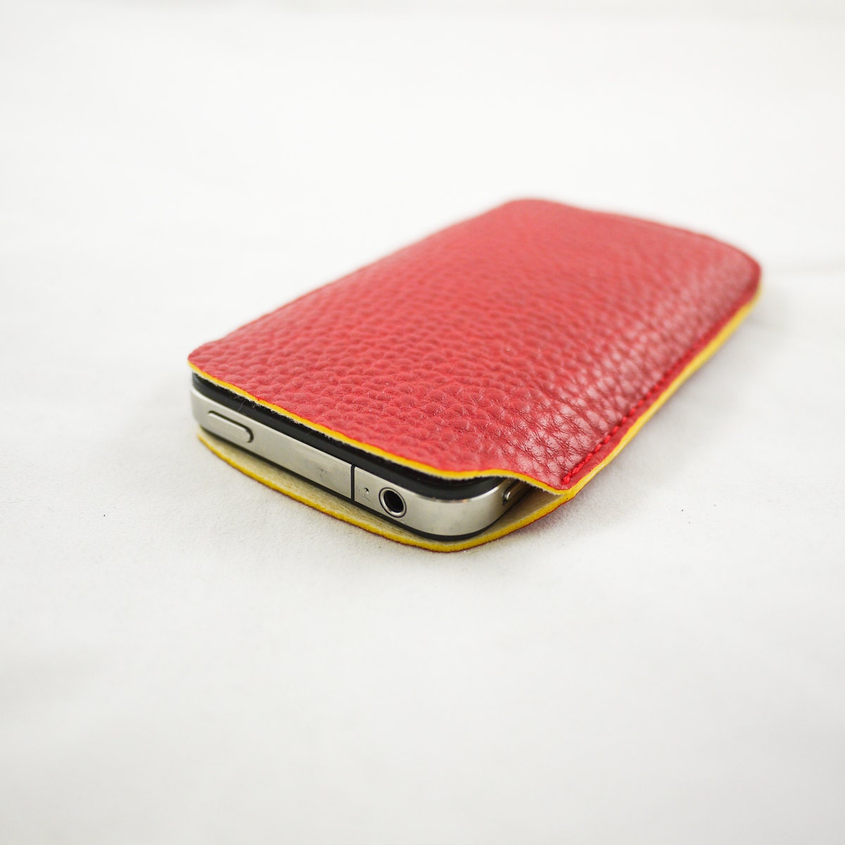 iPhone 4 Case, iPhone 4S Case,  iPhone 4 Cover, iPhone 4S Cover, iPhone Case -  Red Faux Leather