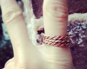 Triple Braided Copper and Sterling Silver Rope Stacking Infinity Rings